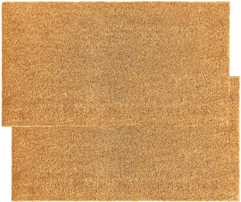 Kankun Coco Coir Door Mat with Heavy Duty Backing, Welcome Doormat (17" x 30"), Doormat Entrance (Plain - 2Pack) - Image 1